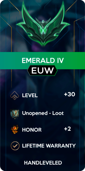 Emerald IV Europe West Account for League of Legends