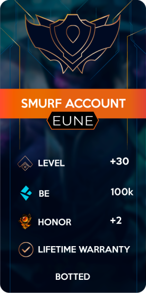 Europe Nordic & East Smurf Account with 100k BE for League of Legends