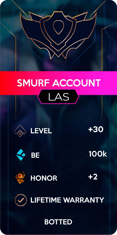 100K BE – BLUE ESSENCE UNRANKED SMURF LAS