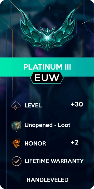 Platinum III Europe West Account for League of Legends