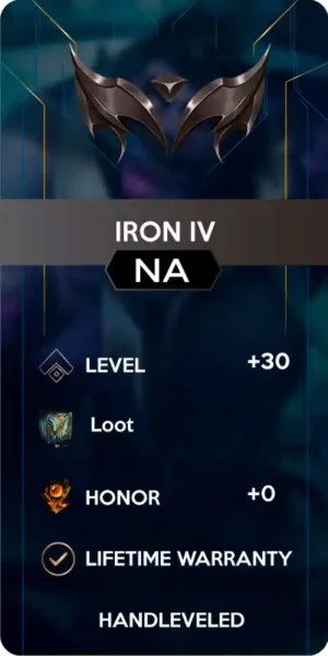 Iron IV Honor 0 North America Account for League of Legends